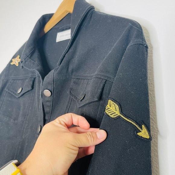 Anthropologie oversized jacket frayed hem & ruffle back - Picture 6 of 7